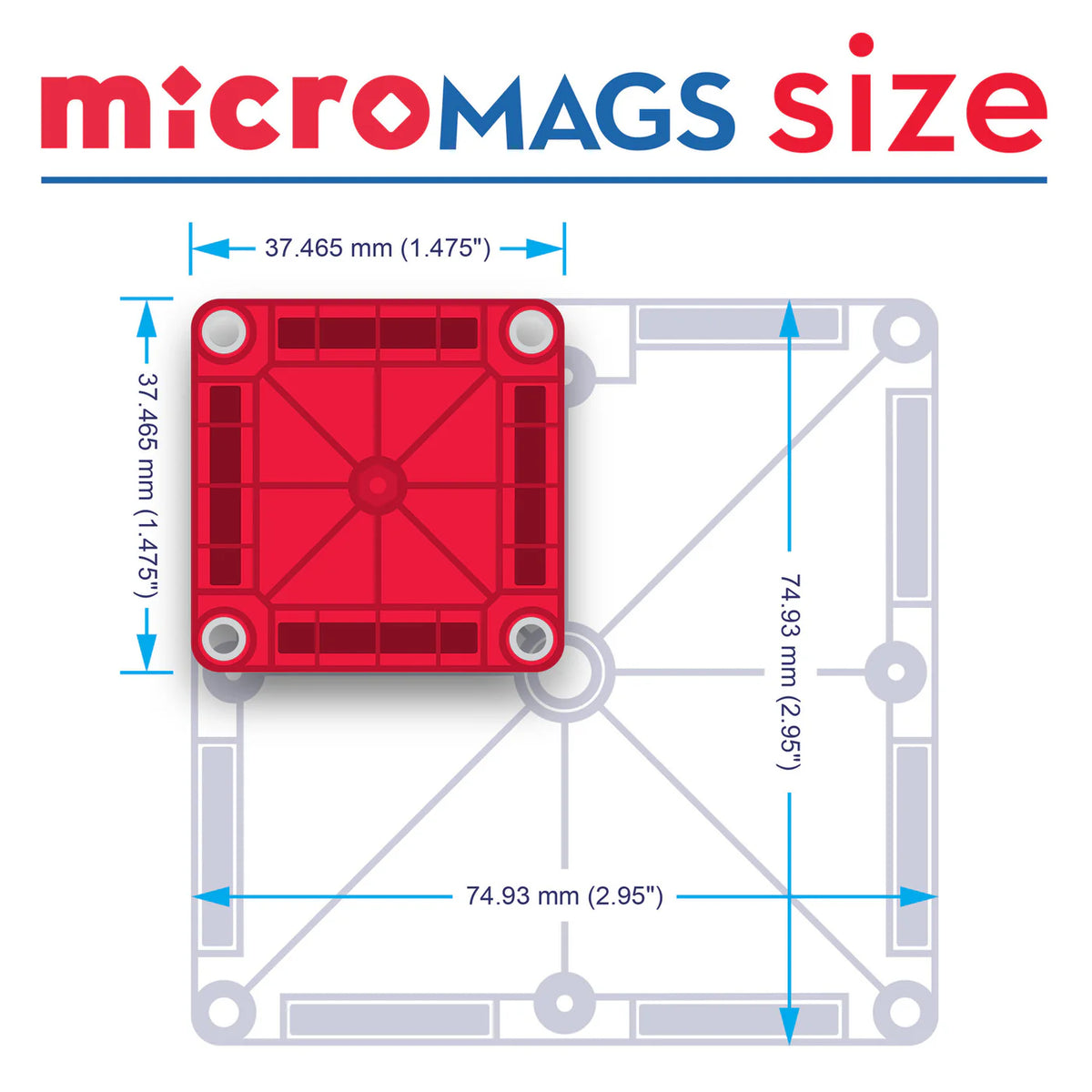Magna Tiles 56pc MicroMAGS - Learn Letters