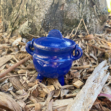 Load image into Gallery viewer, Triple Moon Cast Iron Coloured Cauldron - Small (Assorted)
