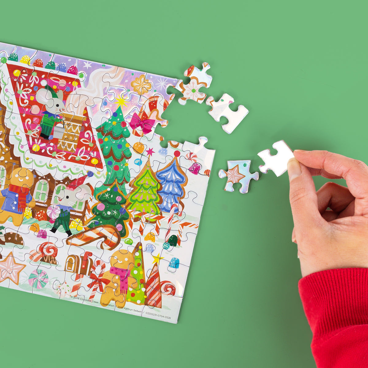 Crocodile Creek Holographic 100pc - Gingerbread House