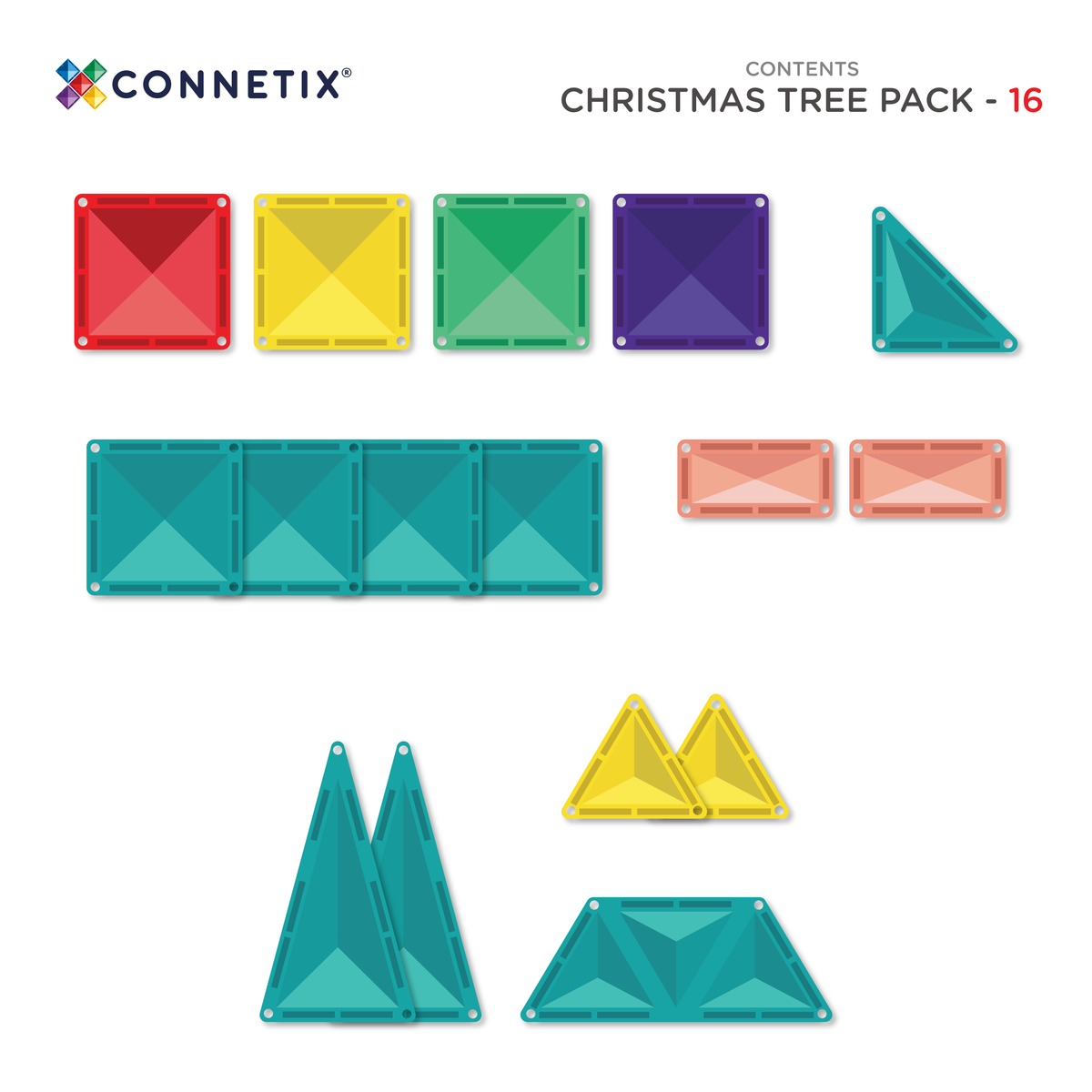 Connetix 16pc Christmas Tree Pack