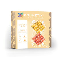 Load image into Gallery viewer, Connetix Pastel 2pc Lemon & Peach Base Plate Pack