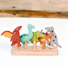 Load image into Gallery viewer, Tara Treasures Dinosaur Finger Puppet Set