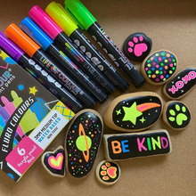 Load image into Gallery viewer, Life of Colour Fluoro Colours Acrylic Paint Pens (3mm Medium Tip)