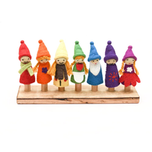 Load image into Gallery viewer, Tara Treasures Rainbow Gnomes Finger Puppet Set