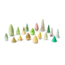 Load image into Gallery viewer, Set of colorful wooden trees on a white background