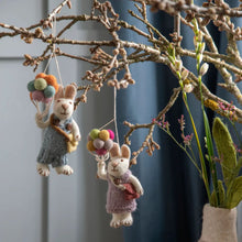 Load image into Gallery viewer, Gry & Sif Bunny Girl White Lavender Dress & Balloons Decoration