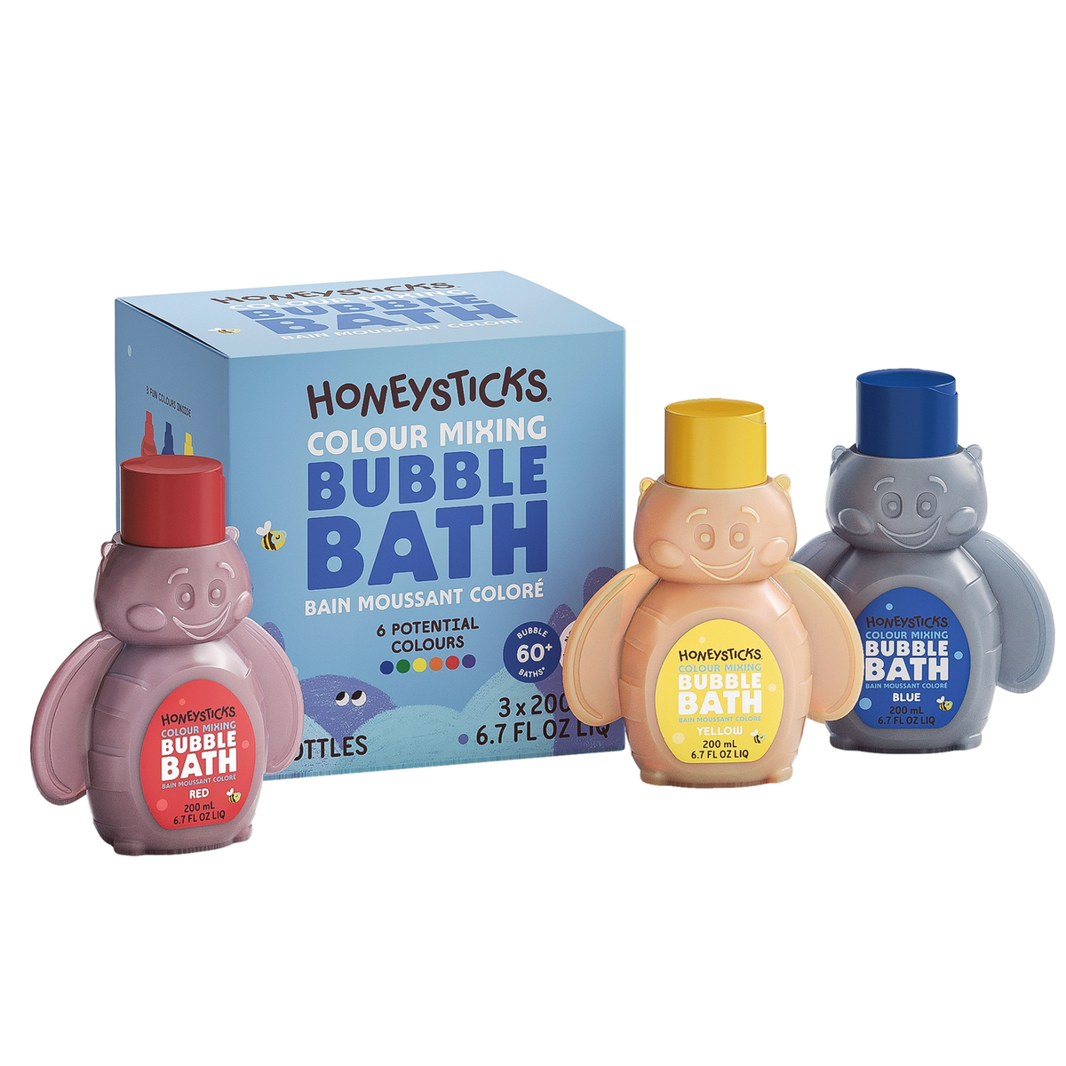Honeysticks Bubble Bath Colour Mixing 3pk