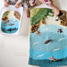 Load image into Gallery viewer, Tara Treasures Large Sea and Rockpool Playmat