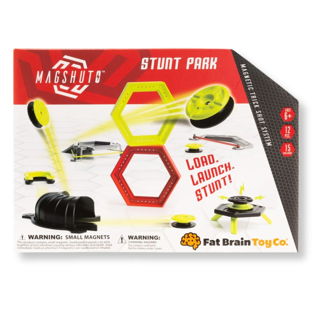 Fat Brain Toys Magshuto Stunt Park - Set Gioco Con Rampe, 15 Sfide, Giocattolo STEM Per Bambini, Attività Fisica Creativa Per Interni - 6