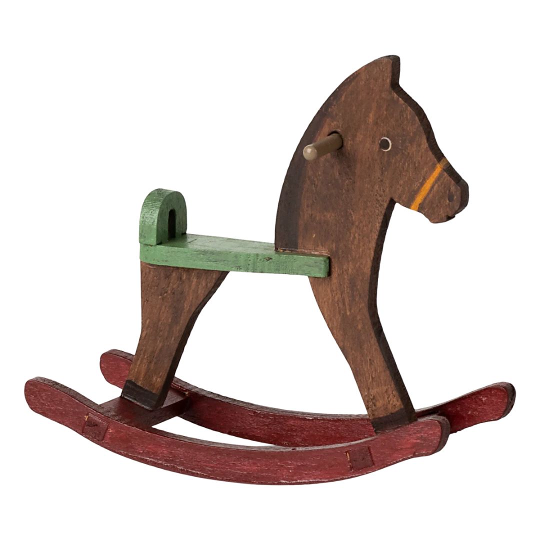 Maileg Rocking Horse Mouse Dark Brown