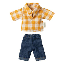 Load image into Gallery viewer, Maileg Yellow Checked Shirt and Pants for Dad Mouse