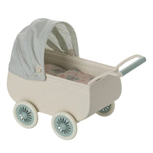 Load image into Gallery viewer, Maileg Pram with Baby Mouse Mint