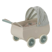 Load image into Gallery viewer, Maileg Pram with Baby Mouse Mint