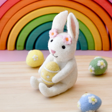 Load image into Gallery viewer, Tara Treasures Felt Rabbit with Easter Egg