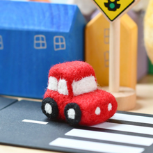 Load image into Gallery viewer, Tara Treasures Felt Car Red Toy