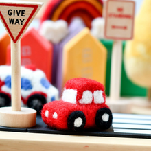 Load image into Gallery viewer, Tara Treasures Felt Car Red Toy