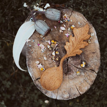 Load image into Gallery viewer, Wooden Hand-Carved Leaf Spoon