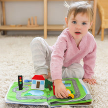 Load image into Gallery viewer, Curious Columbus Fabric Activity Book: Away We Go