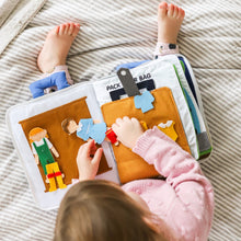 Load image into Gallery viewer, Curious Columbus Fabric Activity Book: Away We Go