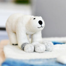 Load image into Gallery viewer, Tara Treasures Felt Polar Bear Toy