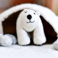 Load image into Gallery viewer, Tara Treasures Felt Polar Bear Toy