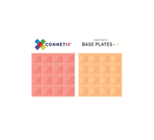 Load image into Gallery viewer, Connetix Pastel 2pc Lemon & Peach Base Plate Pack