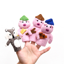 Load image into Gallery viewer, Tara Treasures The Three Little Pigs, Finger Puppet Set