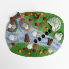 Load image into Gallery viewer, Tara Treasures Woodland River Play Mat Playscape
