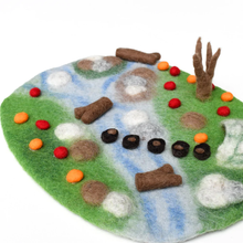 Load image into Gallery viewer, Tara Treasures Woodland River Play Mat Playscape