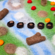 Load image into Gallery viewer, Tara Treasures Woodland River Play Mat Playscape