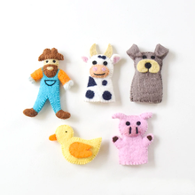 Load image into Gallery viewer, Tara Treasures Old MacDonald Farm Animals A, Finger Puppet Set