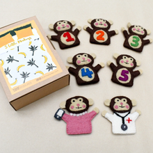 Load image into Gallery viewer, Tara Treasures Five Little Monkeys, Finger Puppet Set