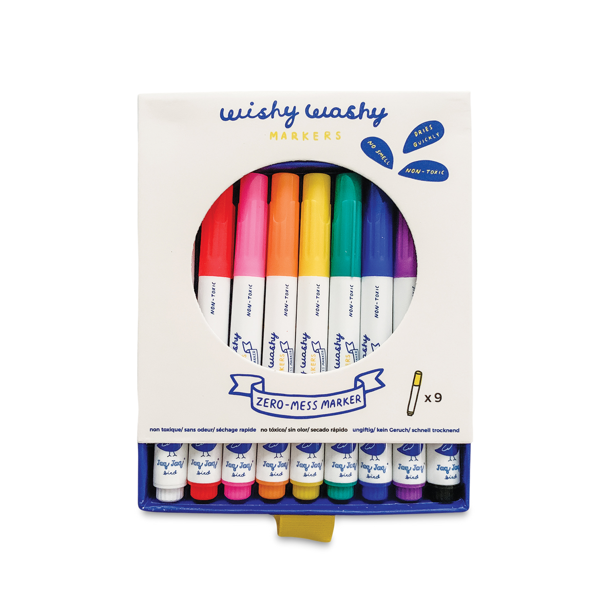 JAQ JAQ Bird - Wishy Washy Markers 9pk ** FINAL SALE **