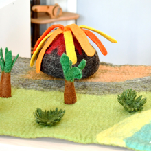 Load image into Gallery viewer, Tara Treasures Large Dinosaur Land with Volcano Playmat
