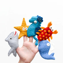Load image into Gallery viewer, Tara Treasures Ocean and Sea Creatures A - Finger Puppet Set