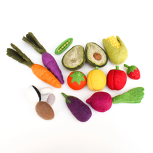 Load image into Gallery viewer, Tara Treasures Felt Vegetables & Fruits (Set A)