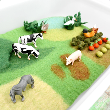 Load image into Gallery viewer, Tara Treasures Felt Farm Play Mat Playscape