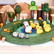 Load image into Gallery viewer, Tara Treasures Duck Pond with 6 Ducks Play Mat Playscape