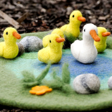 Load image into Gallery viewer, Tara Treasures Duck Pond with 6 Ducks Play Mat Playscape