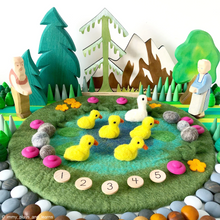 Load image into Gallery viewer, Tara Treasures Duck Pond with 6 Ducks Play Mat Playscape