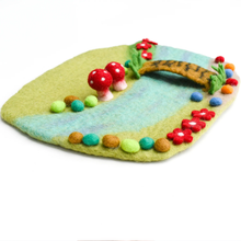 Load image into Gallery viewer, Tara Treasures Fairy River and Bridge Play Mat Playscape