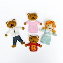 Load image into Gallery viewer, Tara Treasures Goldilocks and the Three Bears, Finger Puppet Set