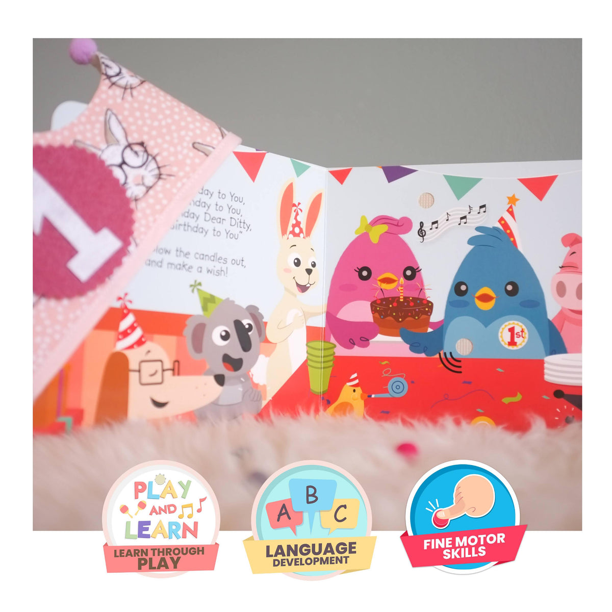 Ditty Bird Happy Birthday Board Book (Rechargeable)