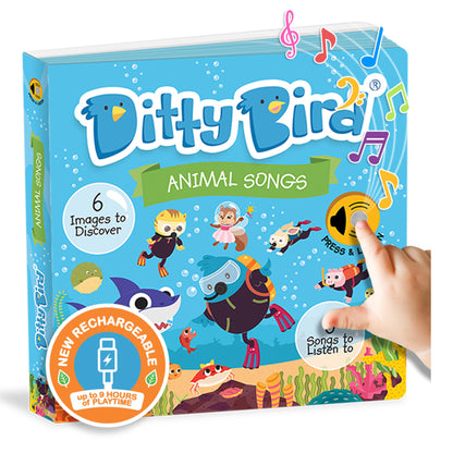 Ditty Bird Animal Songs Board Book (Rechargeable)