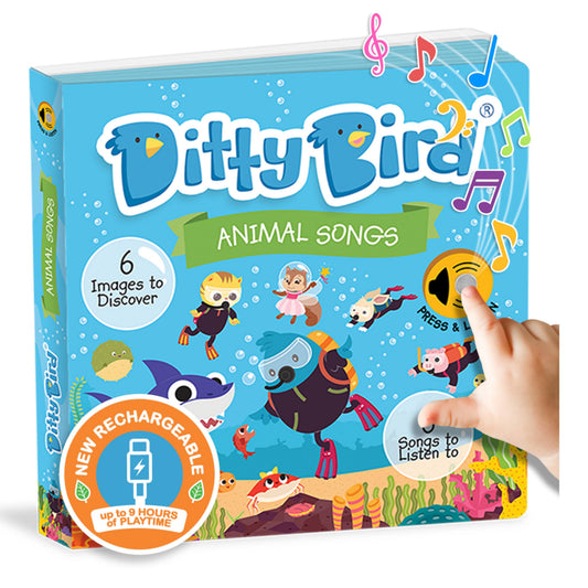 Ditty Bird Animal Songs Board Book (Rechargeable)