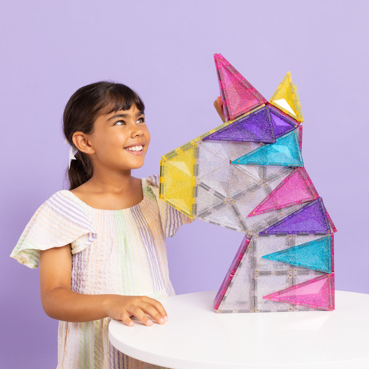 Connetix 56pc Glitter Unicorn Pack