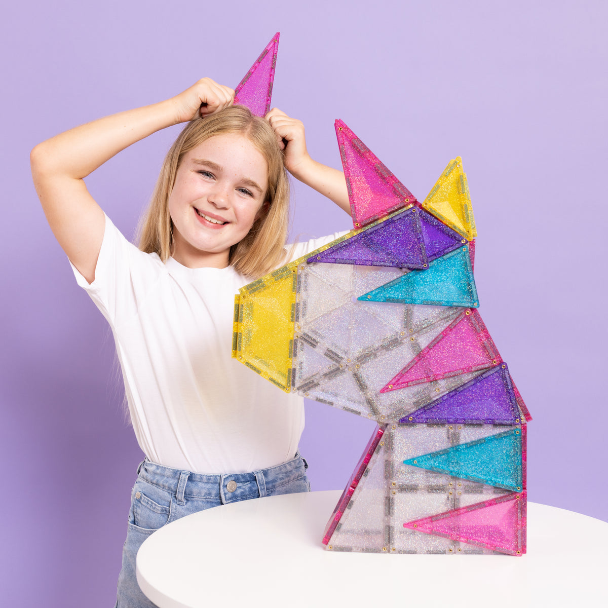Connetix 56pc Glitter Unicorn Pack