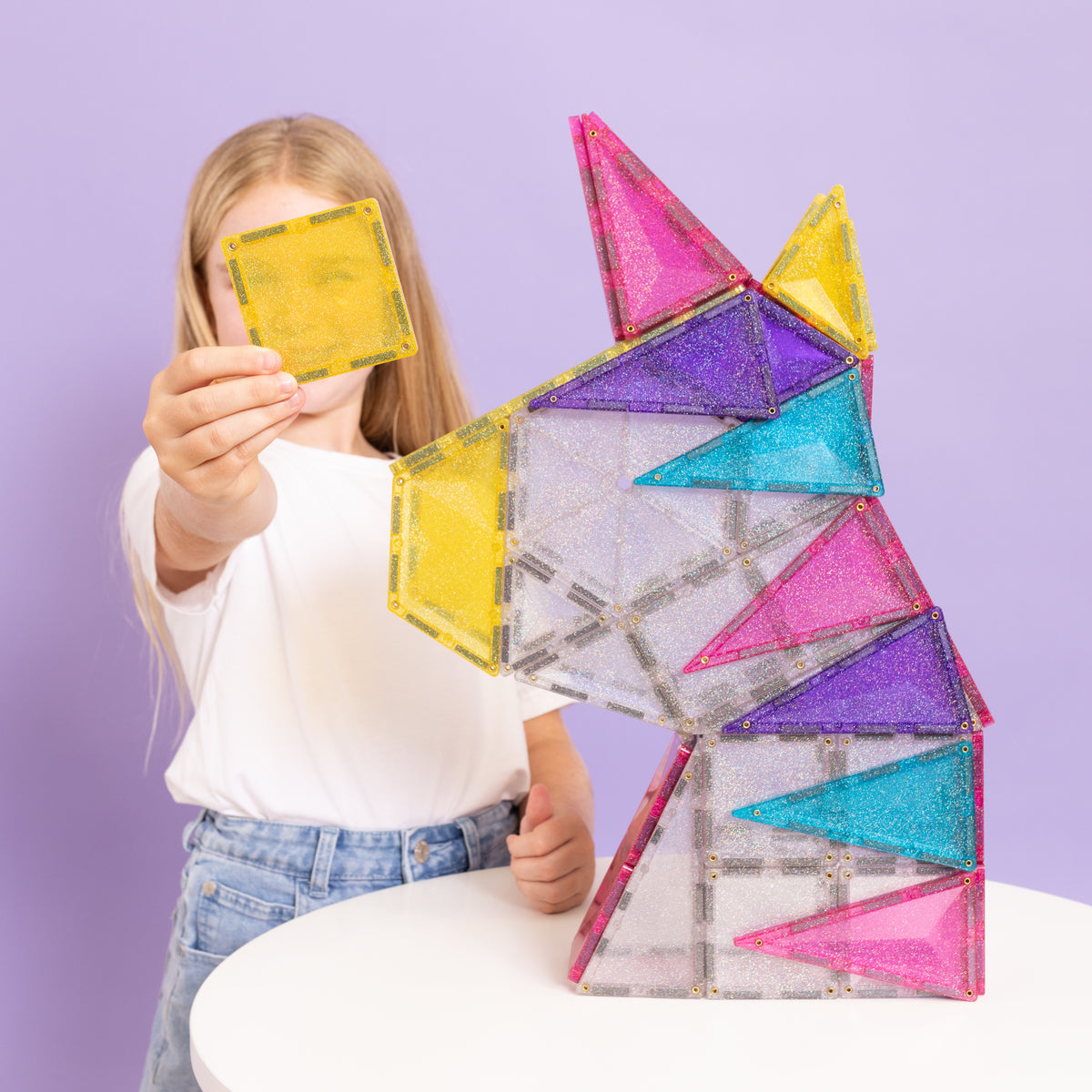 Connetix 56pc Glitter Unicorn Pack