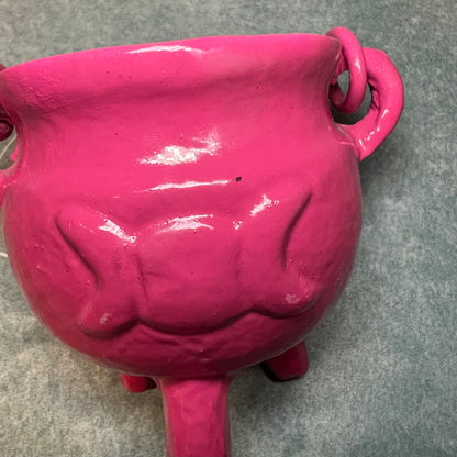 Triple Moon Cast Iron Coloured Cauldron Small Pink ** IMPerfect **