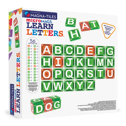 Magna Tiles 56pc MicroMAGS - Learn Letters